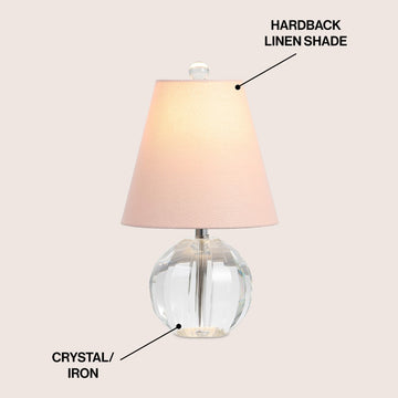 Goddard 16" Crystal Ball/Metal LED Table Lamp - JONATHAN Y